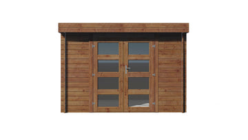 Abri de jardin en bois traité ep 28mm surface utile 75m² 298x298x207cm int024/ineksa