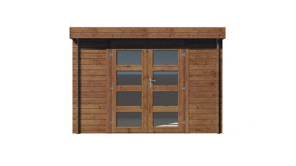 Abri de jardin en bois traité ep 28mm surface utile 75m² 298x298x207cm int024/ineksa