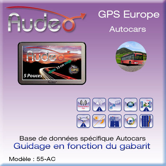 GPS AUDEO Autocars 5" clicktofournisseur.com