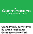 Germinators Startup Face-Off 2023 logo featuring Grand Prix du Jury and Grand Public awards in New York.