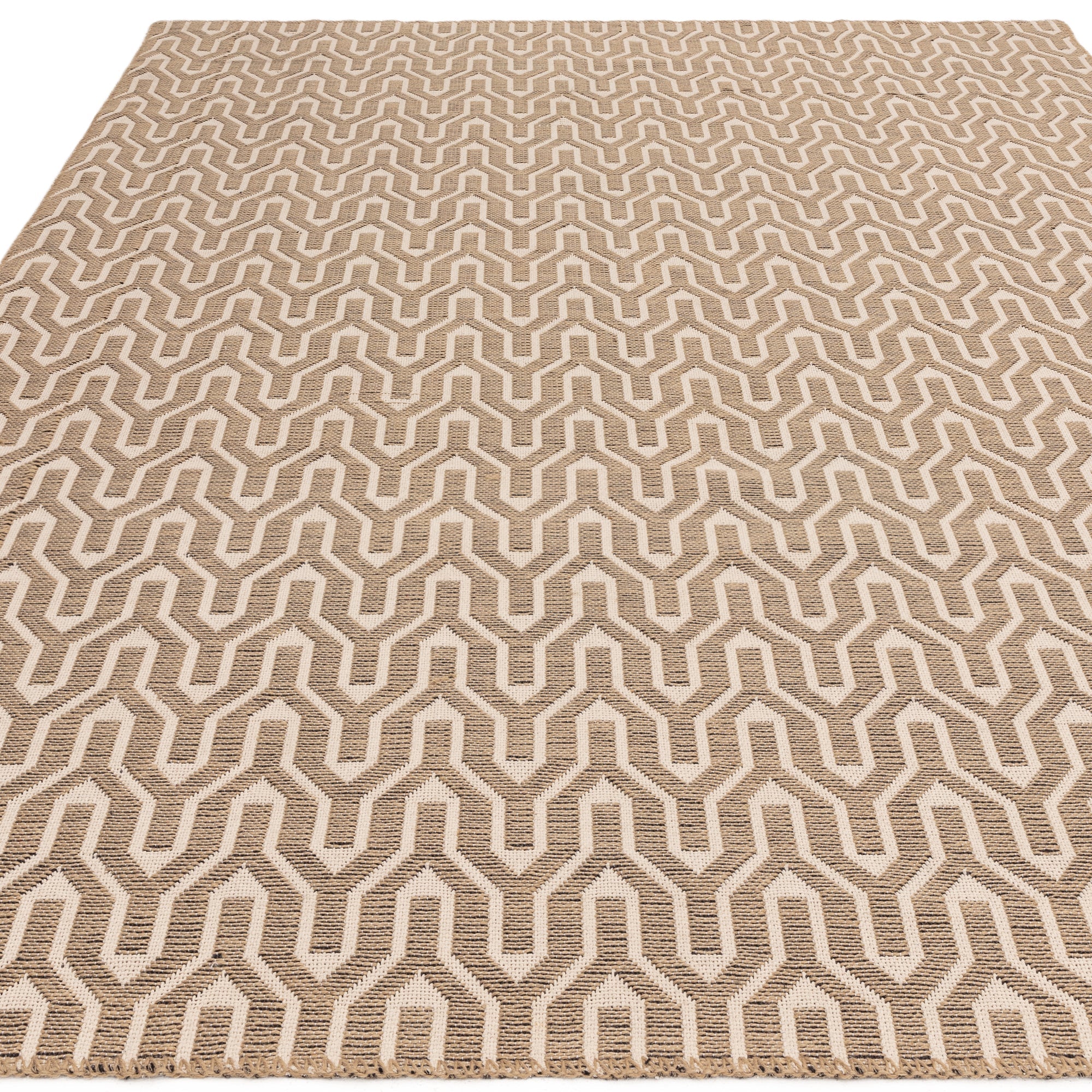 Tapis moderne en jute et coton lattice