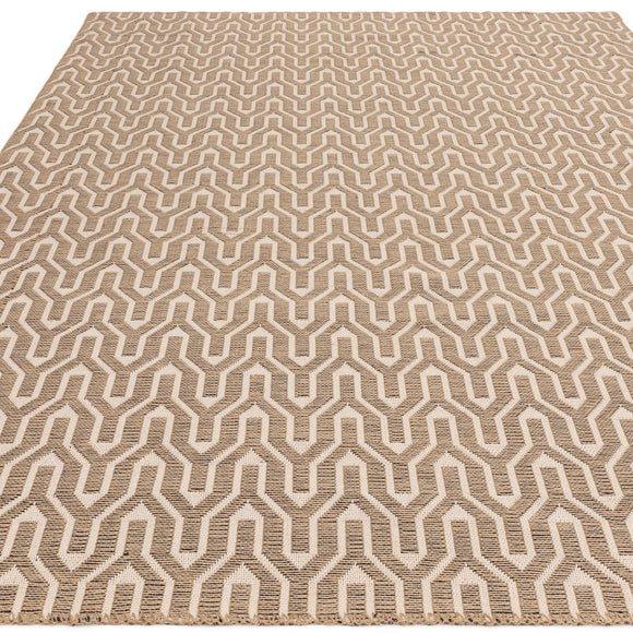 Tapis moderne en jute et coton lattice