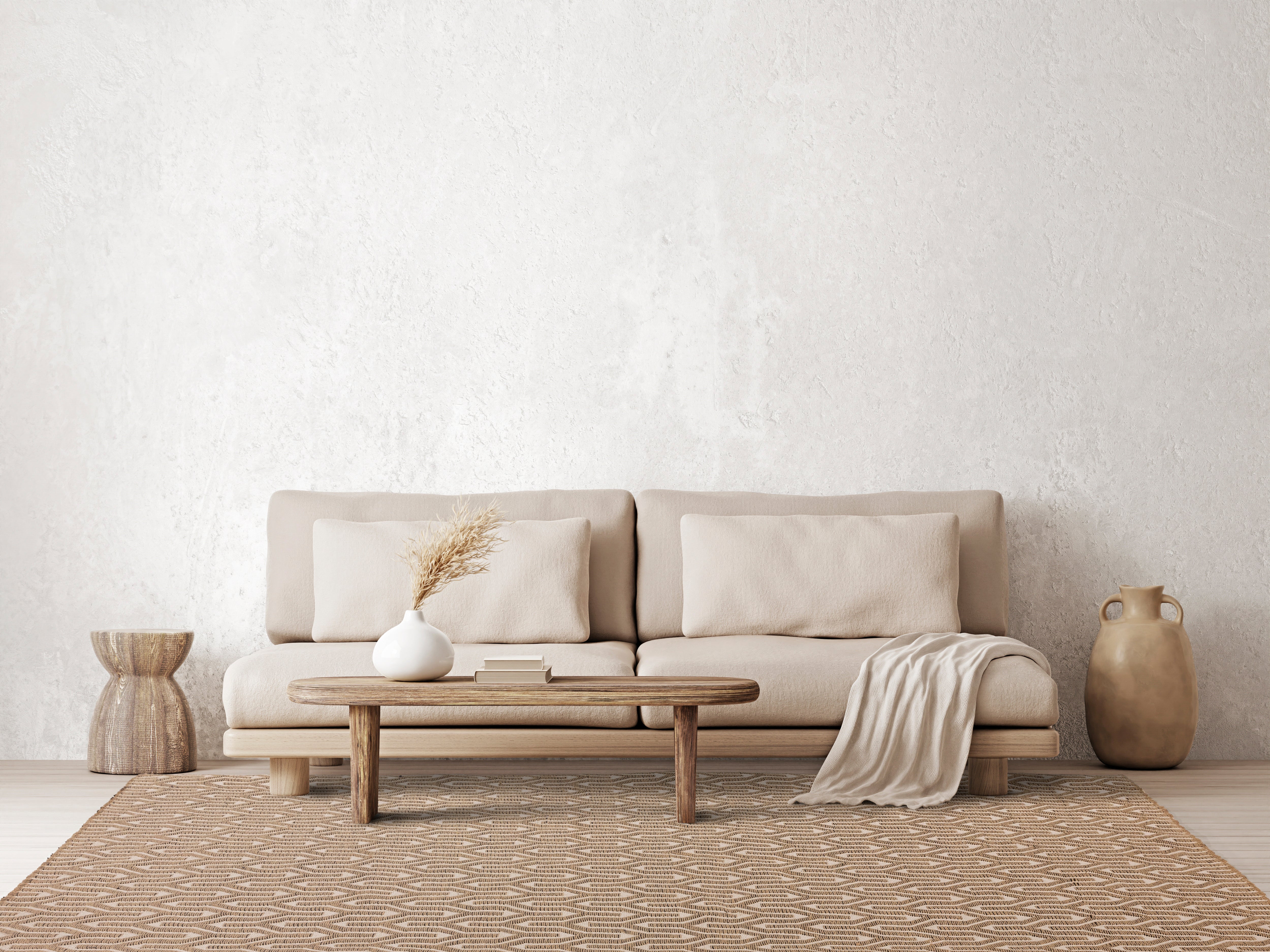 Tapis moderne en jute et coton lattice - 0