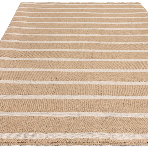 Tapis moderne en jute et coton strippy