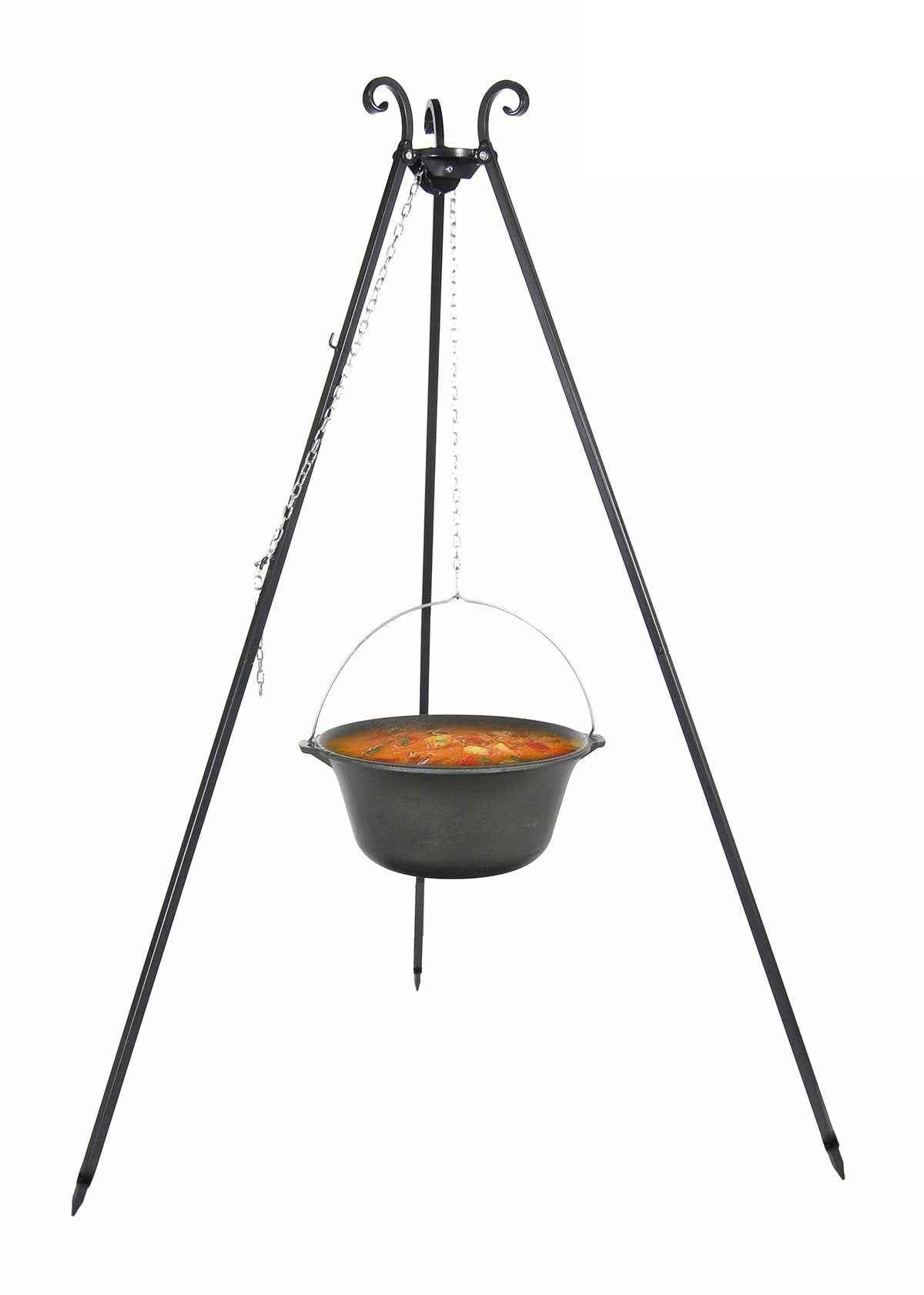 Goulash pot en fonte avec couvercle émaillé sur trépied - 16 l - Clicktofournisseur.com