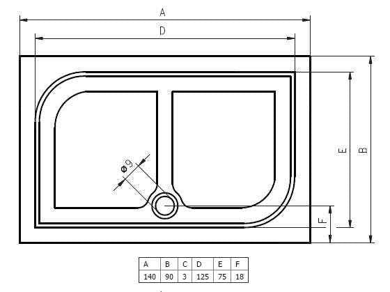 Grand Receveur de douche quadrant en marbre RIHO KOLPING DB36 140x90x3 cm clicktofournisseur.com