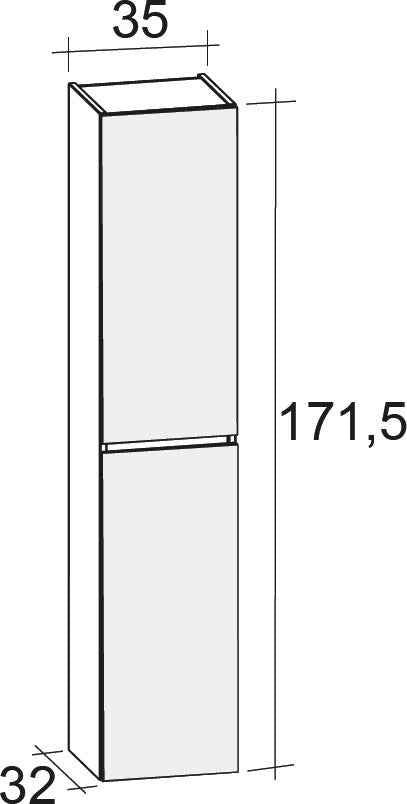 Grande armoire de douche en bois stratifié 35x32x H 171,5 cm clicktofournisseur.com