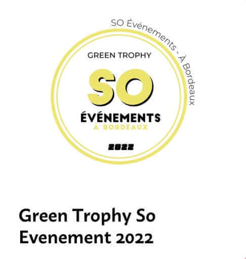 Green Trophy So Événements logo for 2022 in Bordeaux, highlighting eco-friendly initiatives.