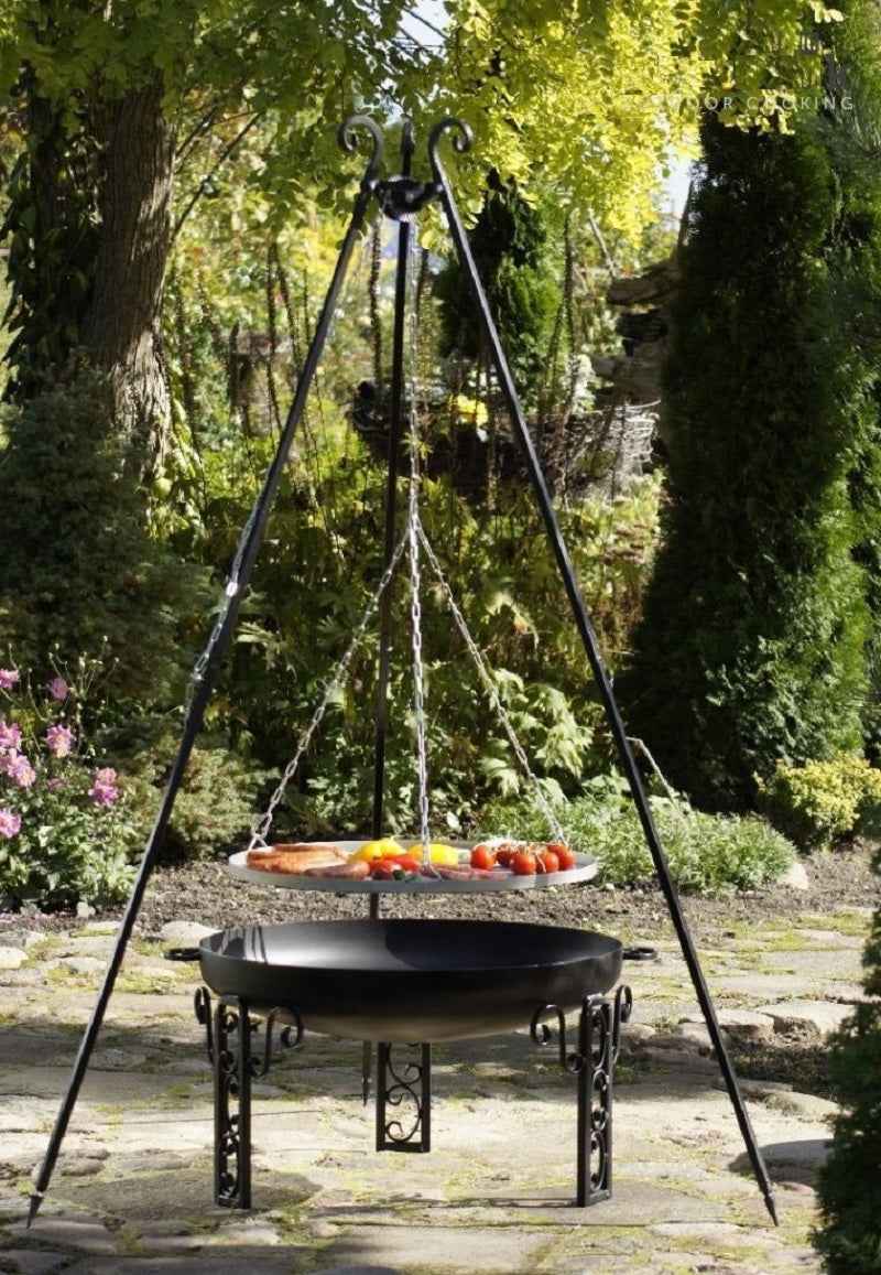 Grille barbecue Ø 50 cm sur trépied + Brasero FATANA Ø 60 cm clicktofournisseur.com