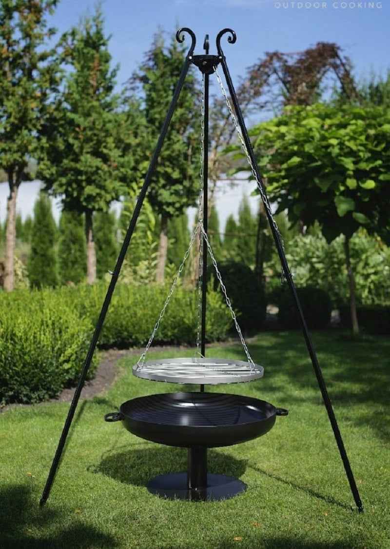 Grille en inoxydable barbecue Ø 50 cm sur trépied + Brasero FATAPERA Ø 60 cm