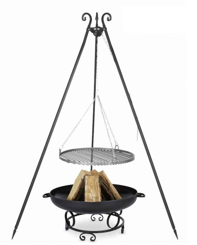 Grille en inoxydable barbecue ø 70 cm sur trépied + brasero maltasoa ø 60 cm - Clicktofournisseur.com