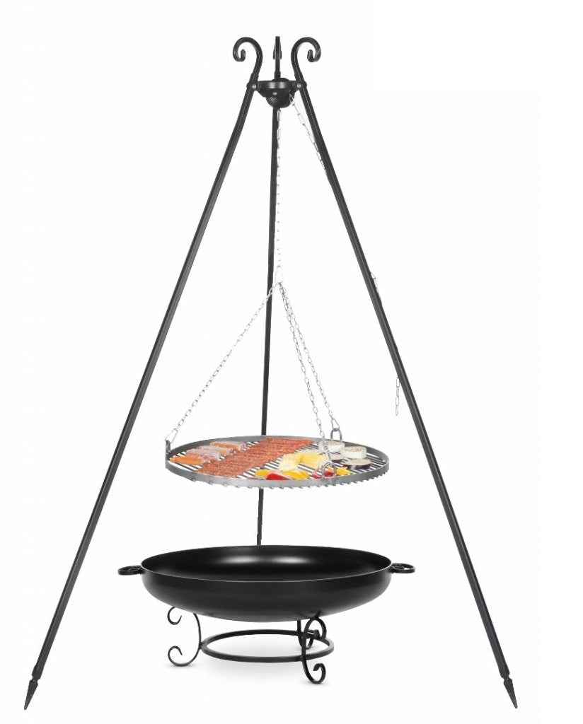Grille en inoxydable barbecue ø 70 cm sur trépied + brasero maltavia ø 80 cm - Clicktofournisseur.com