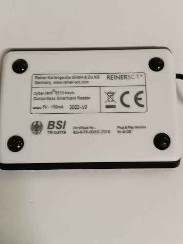 Retour client Ecost Reiner SCT cyberJack RFID Basis nPA Lecteur de carte à puce eID BSICertifié avec lo