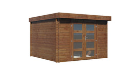 Abri de jardin en bois traité ep 28mm surface utile 75m² 298x298x207cm int024/ineksa