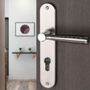 2 poignées de porte sur plaque CASUAL, Trou de cylindre - entrée - bureau, Finition aluminium nickel mat, Entraxe standard 195 mm