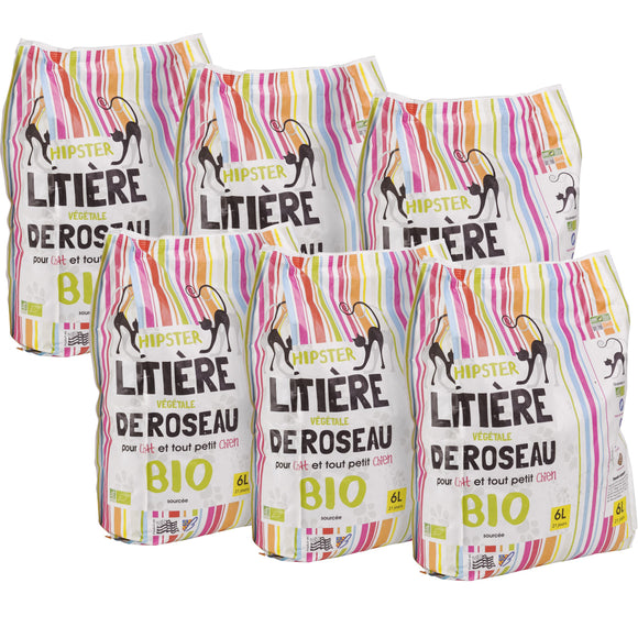 Litière bio pour chat hipster - 6 sacs écolos le CHATBEAU