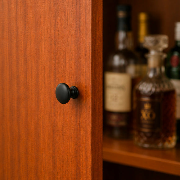 Bouton de meuble CONVEXE, Finition zamak noir