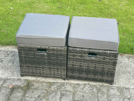 Fimous Rattan exterior furniture garden corner furniture gas fireplace Table sets gas heater living room small footstool dark grey 8 seats