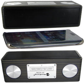 Haut parleur bluetooth stéréo portable aspect décor bois et effet lumineux avec kit mains libres - Clicktofournisseur.com