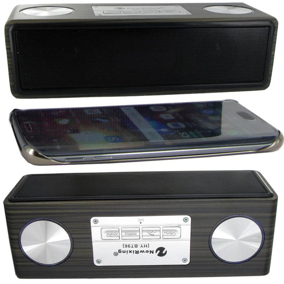 Haut parleur bluetooth stéréo portable aspect décor bois et effet lumineux avec kit mains libres - Clicktofournisseur.com