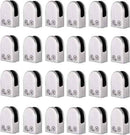 Pack de 24 pinces porte-verres en acier inoxydable, adaptées au verre de 6 à 8 mm.