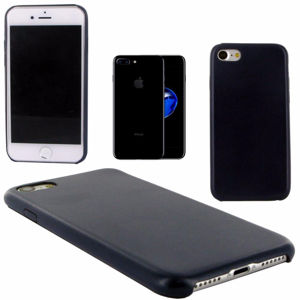 Housse Coque Arrière de Protection en Simili Cuir Bleu Nuit pour Apple iPhone 7 clicktofournisseur.com