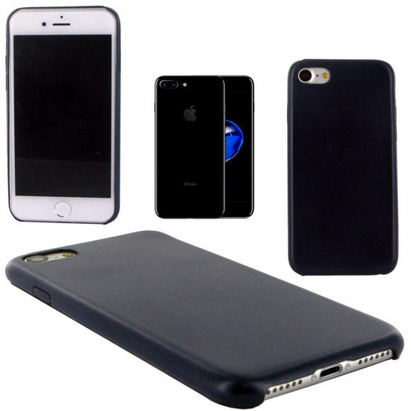 Housse coque arrière de protection en simili cuir bleu nuit pour apple iphone 7 - Clicktofournisseur.com