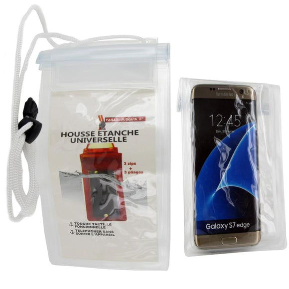 Housse etui pochette etanche universelle transparente pour smartphones téléphone mobiles - Clicktofournisseur.com