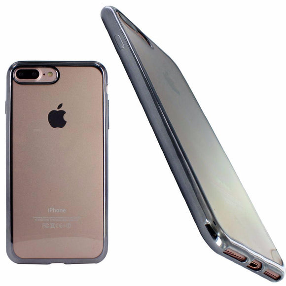 Housse silicone slim transparente noir semi rigide pour apple iphone 7 plus - Clicktofournisseur.com