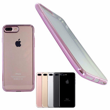 Housse silicone slim transparente rose semi rigide pour apple iphone 7 plus - Clicktofournisseur.com
