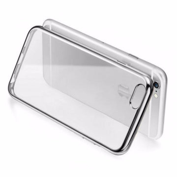 Housse silicone slim transparente et contour chromé argent pour apple iphone 6 - Clicktofournisseur.com
