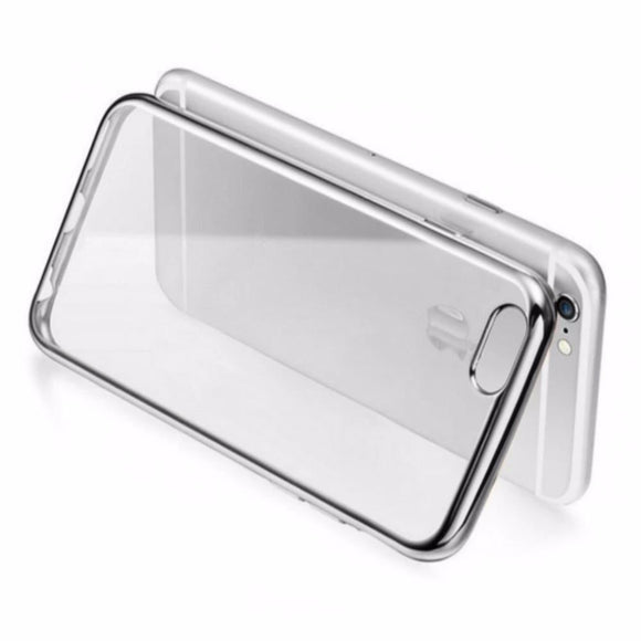 Housse silicone slim transparente et contour chromé argent pour apple iphone 6 - Clicktofournisseur.com