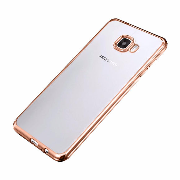 Housse silicone slim transparente et contour chromé rose pour samsung galaxy a5 2017 - Clicktofournisseur.com