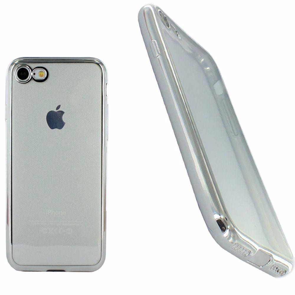 Housse Silicone Ultra Slim Transparente Argent Semi Rigide pour Apple iPhone 7 clicktofournisseur.com