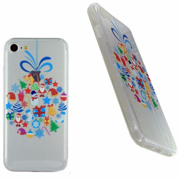 Housse silicone ultra slim transparente motif noël festif pour apple iphone 7 - Clicktofournisseur.com