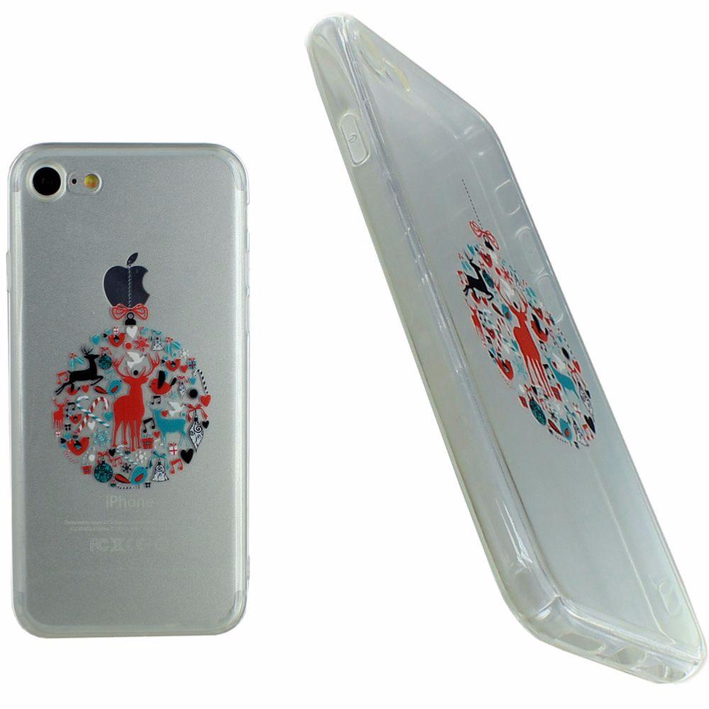 Housse Silicone Ultra Slim Transparente Motif Noël Rêne Chic pour Apple iPhone 7 clicktofournisseur.com
