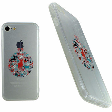 Housse silicone ultra slim transparente motif noël rêne chic pour apple iphone 7 - Clicktofournisseur.com