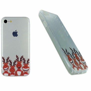 Housse silicone ultra slim transparente motif noël avec rêne pour apple iphone 7 - Clicktofournisseur.com