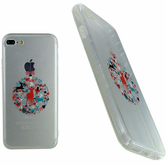 Housse silicone ultra slim transparente noël rêne chic pour apple iphone 7 plus - Clicktofournisseur.com