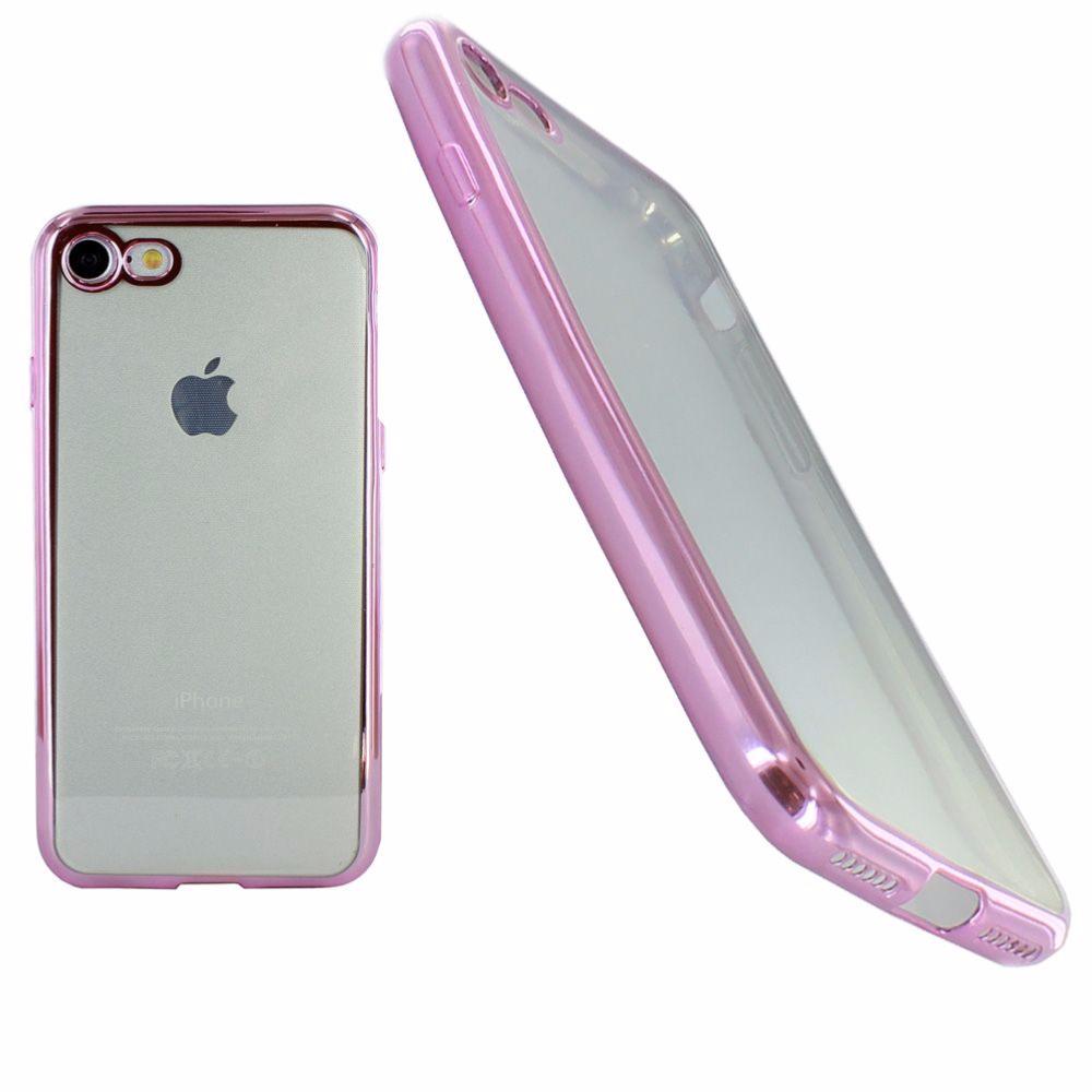 Housse Silicone Ultra Slim Transparente Rose Semi Rigide pour Apple iPhone 7 clicktofournisseur.com