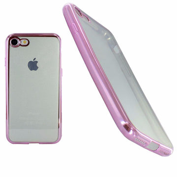 Housse silicone ultra slim transparente rose semi rigide pour apple iphone 7 - Clicktofournisseur.com