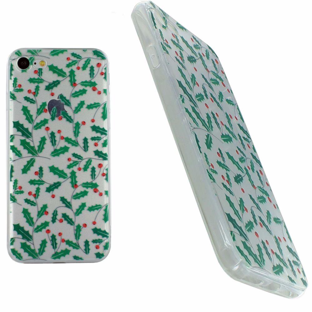 Housse Silicone Ultra Slim Transparente avec Motif Noël Houx pour Apple iPhone 7 clicktofournisseur.com