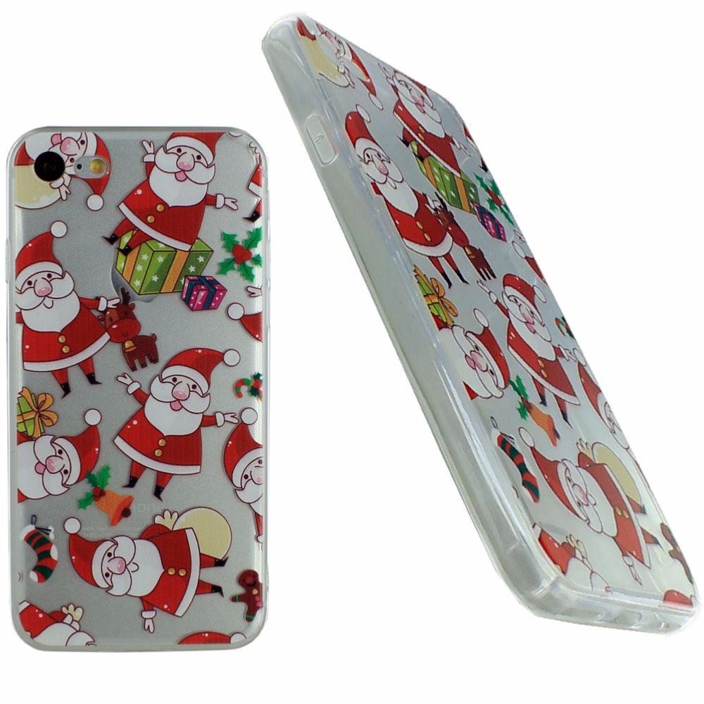 Housse Silicone Ultra Slim Transparente avec Motif Père Noël pour Apple iPhone 7 clicktofournisseur.com