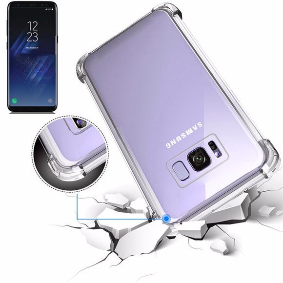 Housse silicone ultra slim transparente avec renfort pour samsung galaxy s8 plus - Clicktofournisseur.com