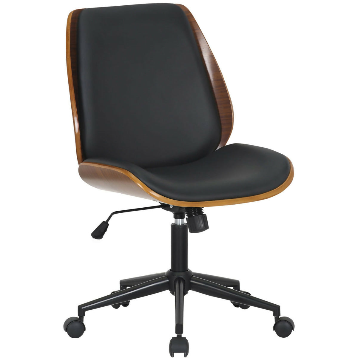 Fauteuil de bureau Mitch - Noyer - Noir (pied noir)