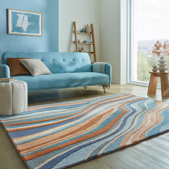 Tapis moderne en laine flo