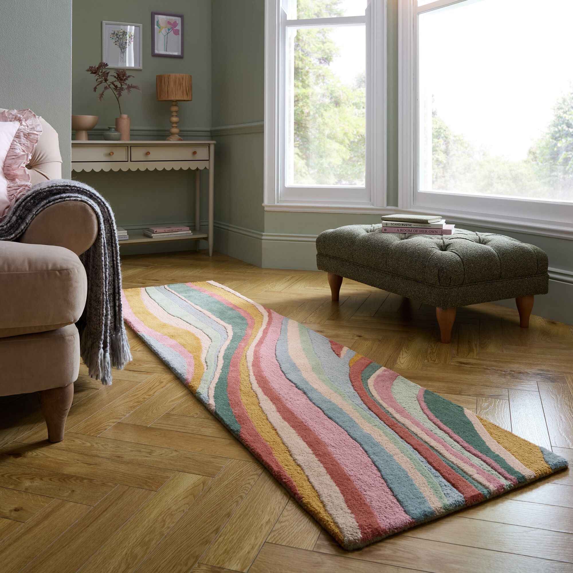 Tapis moderne en laine flo