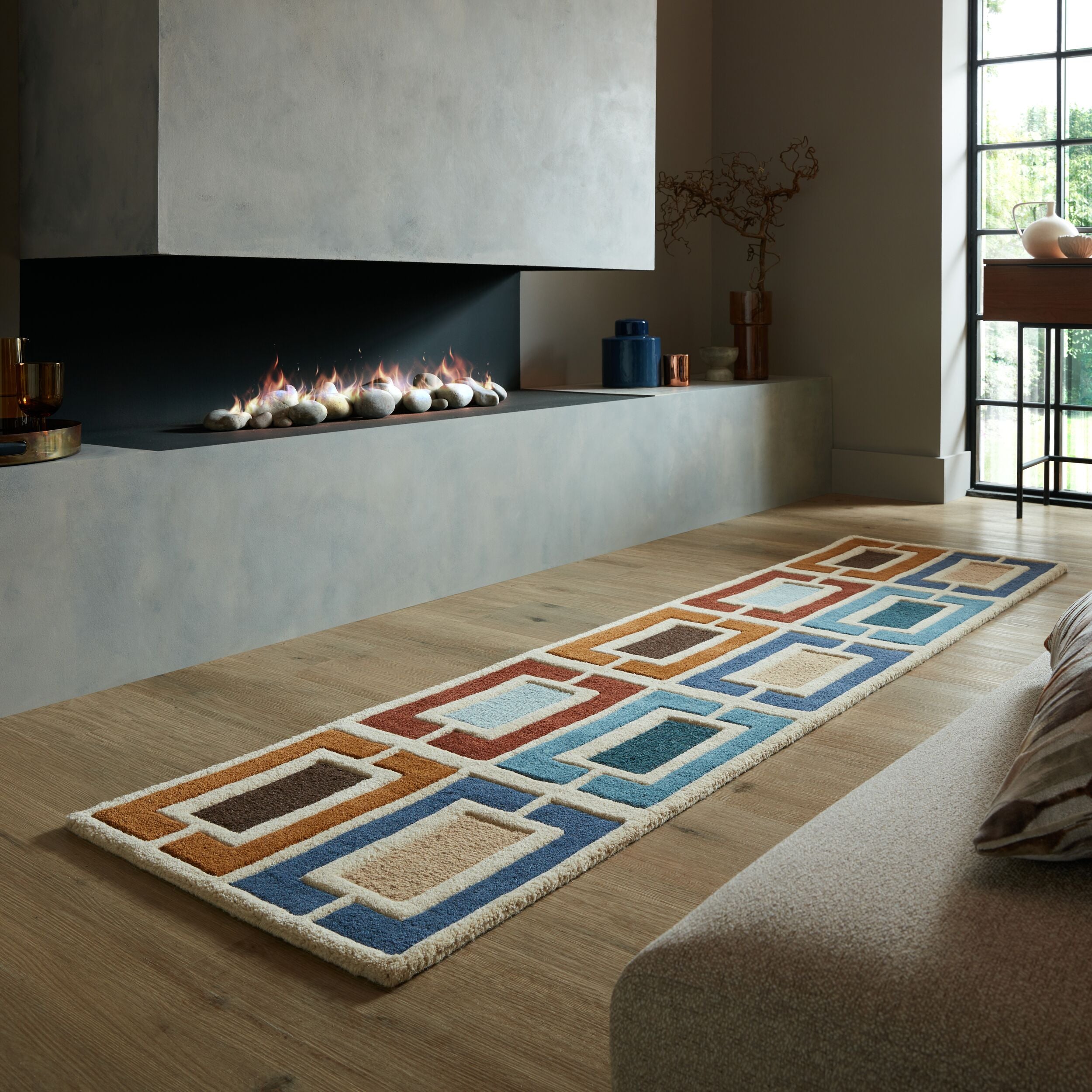 Tapis moderne en laine tufté main picto