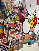 Tableau Pop Art HELLO KITTY sur bois de palette par Vincent STREIFF-3