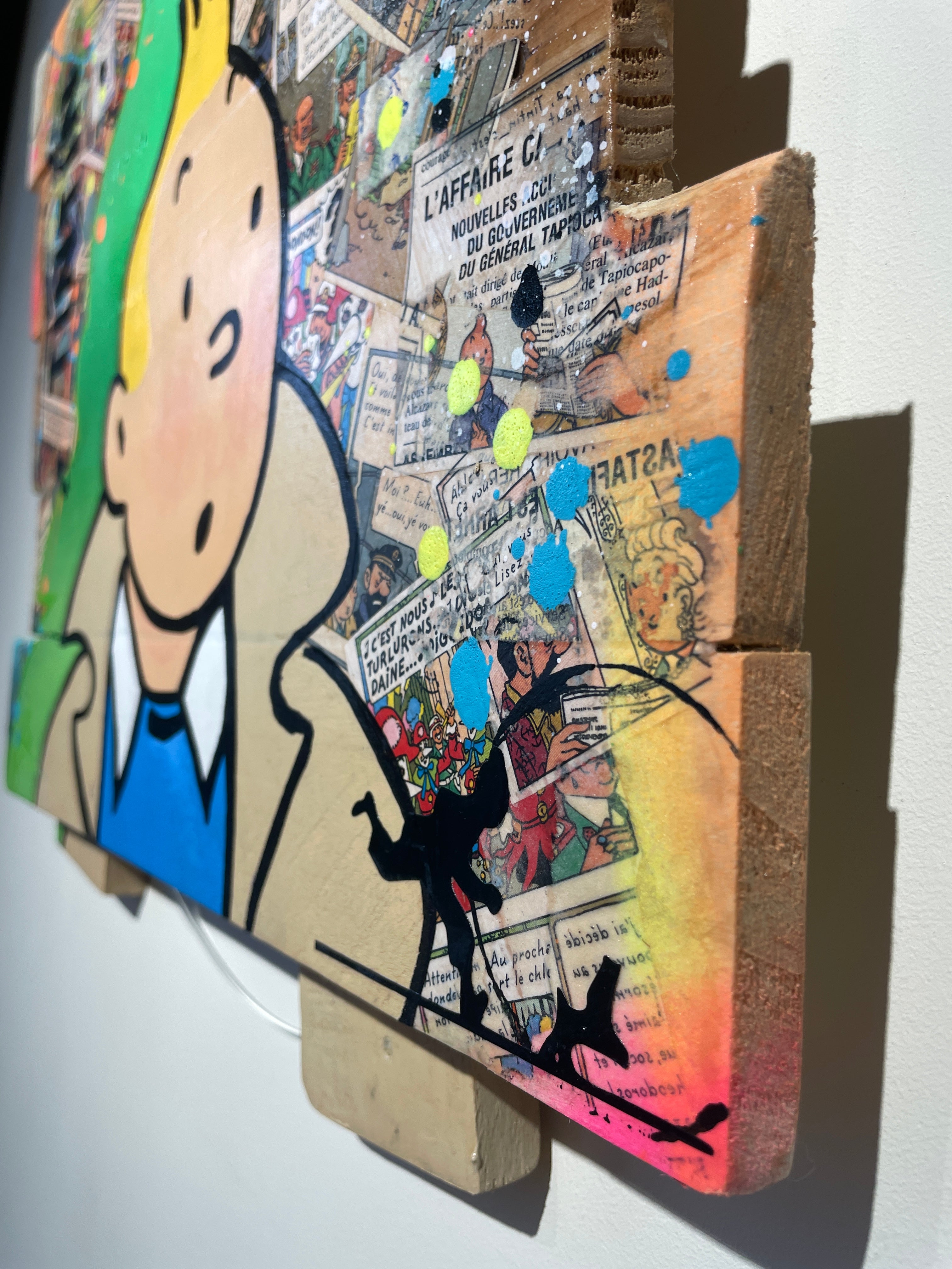 Tableau Pop Art TINTIN  sur bois de palette signé Vincent STREIFF®